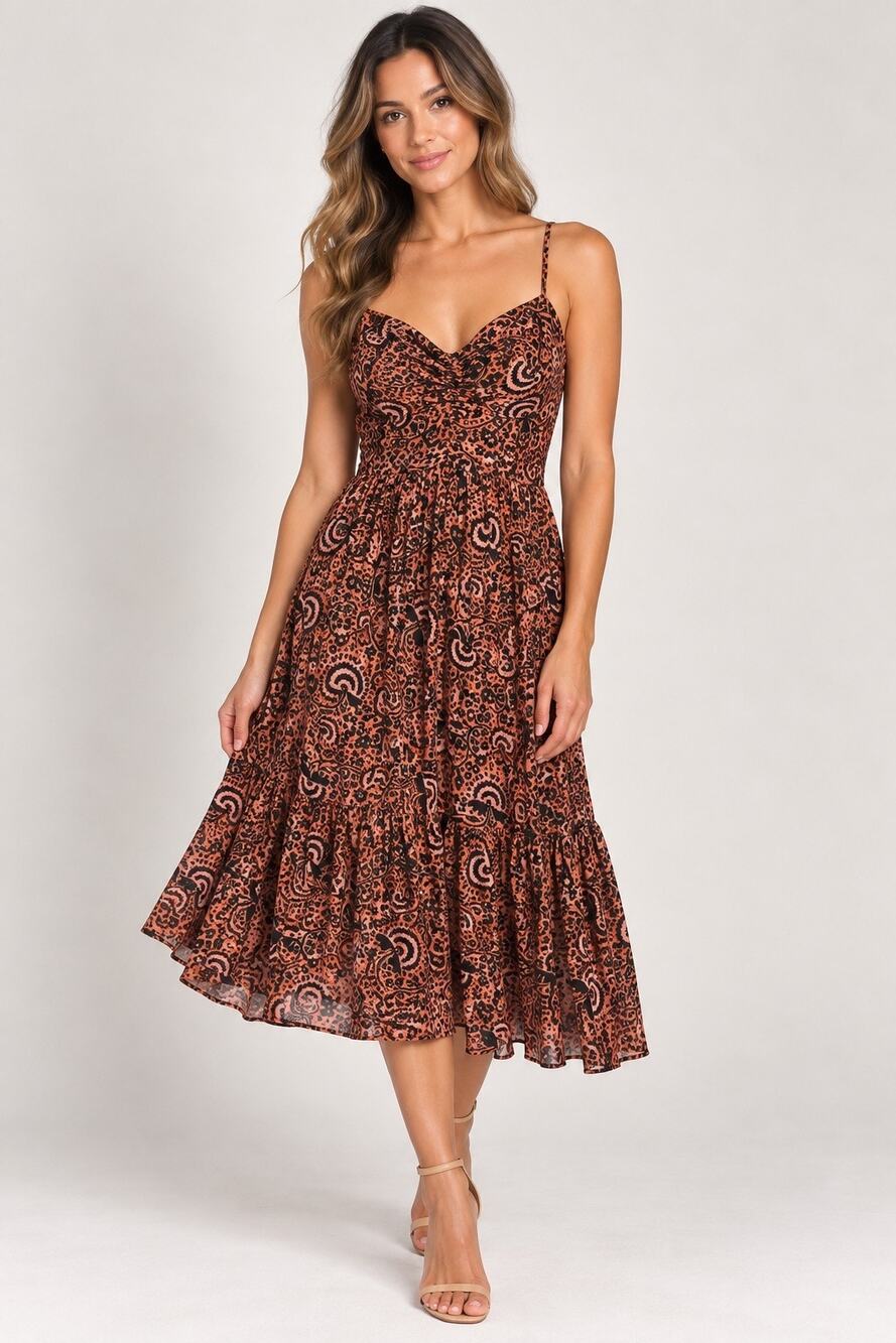 NWT A.L.C. Floral Print Fit & Flare Midi Dress Size 12 $495
